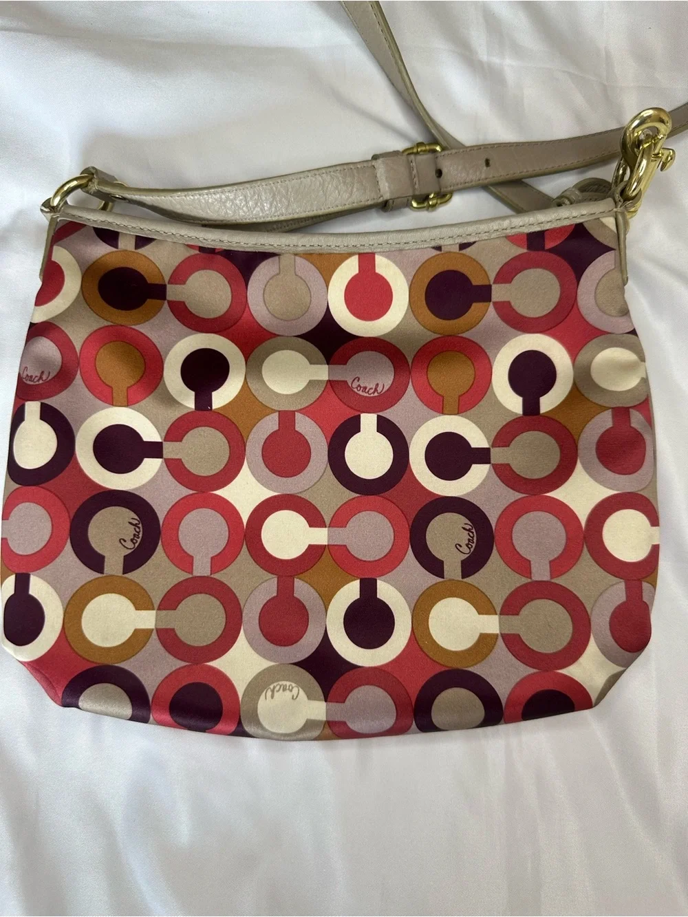 Coach Op Art Signature C Crossbody Bag Y2K Pink Purple